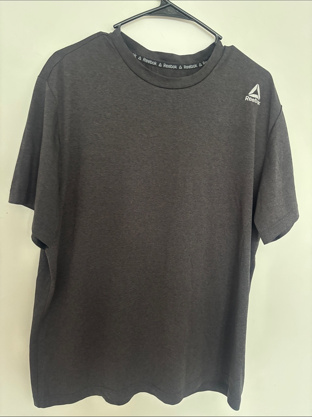 Reebok Men’s Short Sleeve Crew Neck T-Shirt — Charcoal Gray